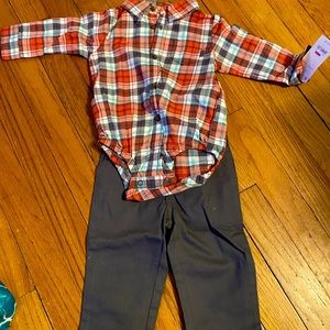 Brand New with Tags - 9 Month Baby Boy’s Long Sleeve Button Down Dressy Outfit
